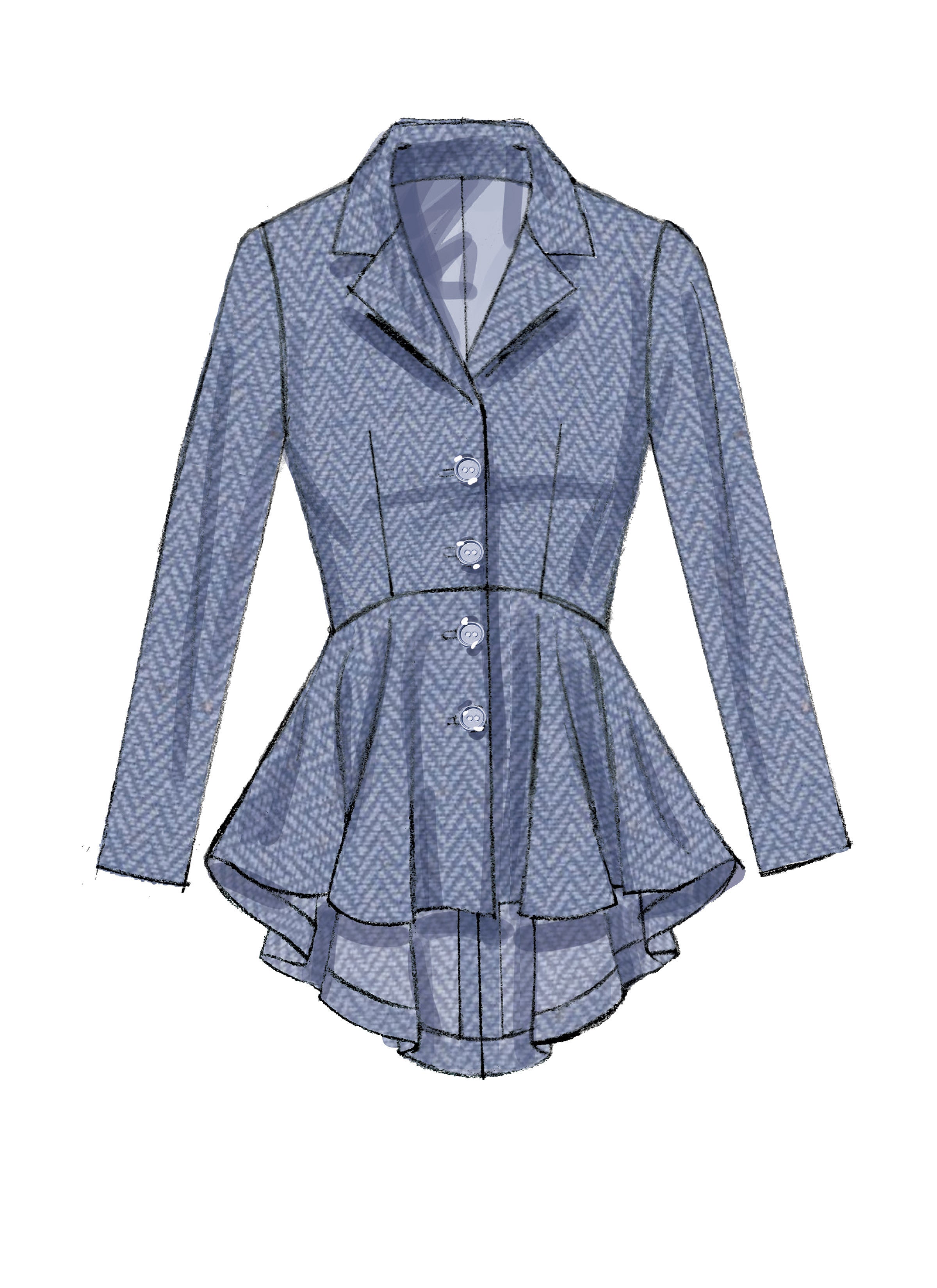 McCall's Misses' Notch-Collar, Peplum Jackets M7513 - Sewing Pattern