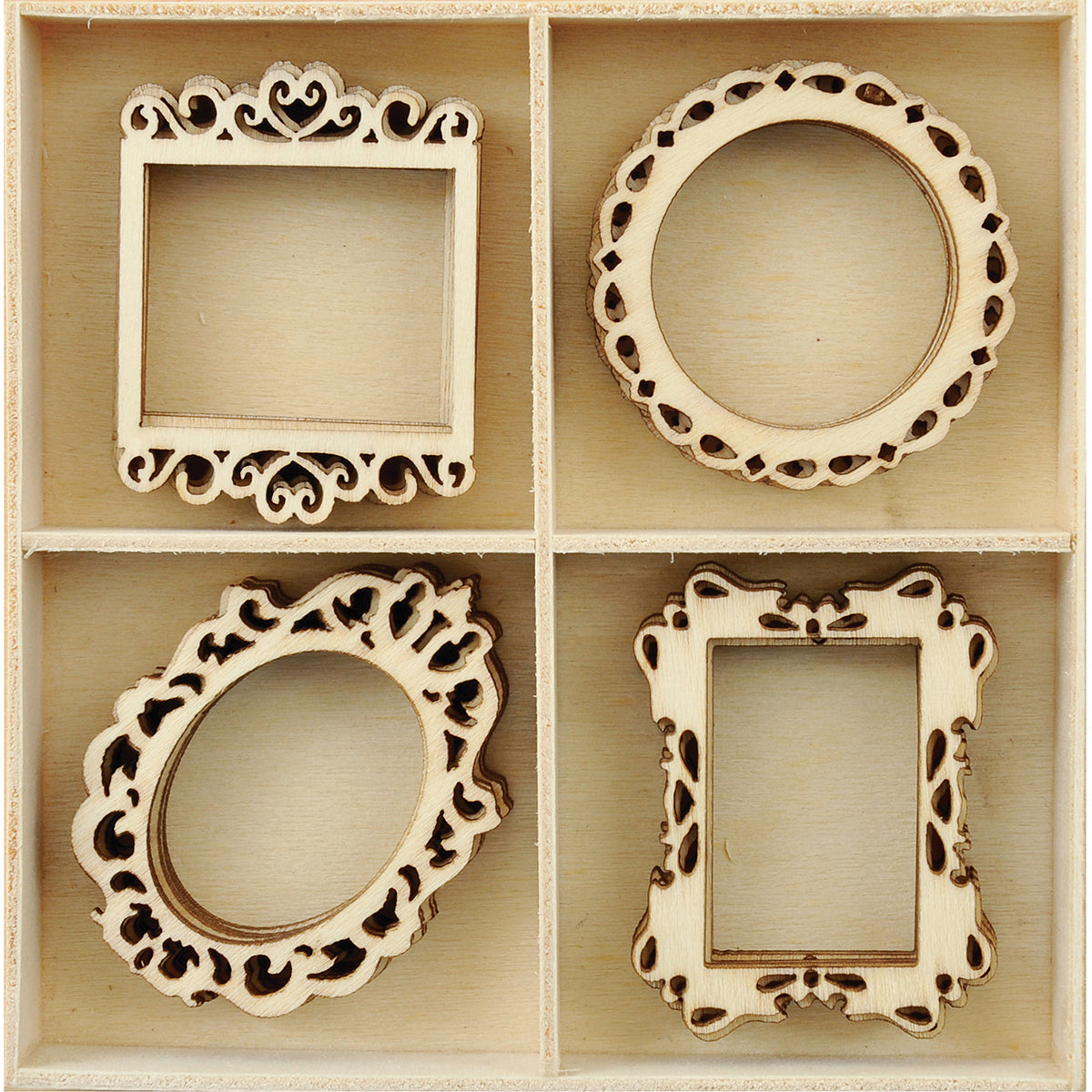 Kaisercraft Wood Mini Themed Embellishments - Frames, 20/Pkg