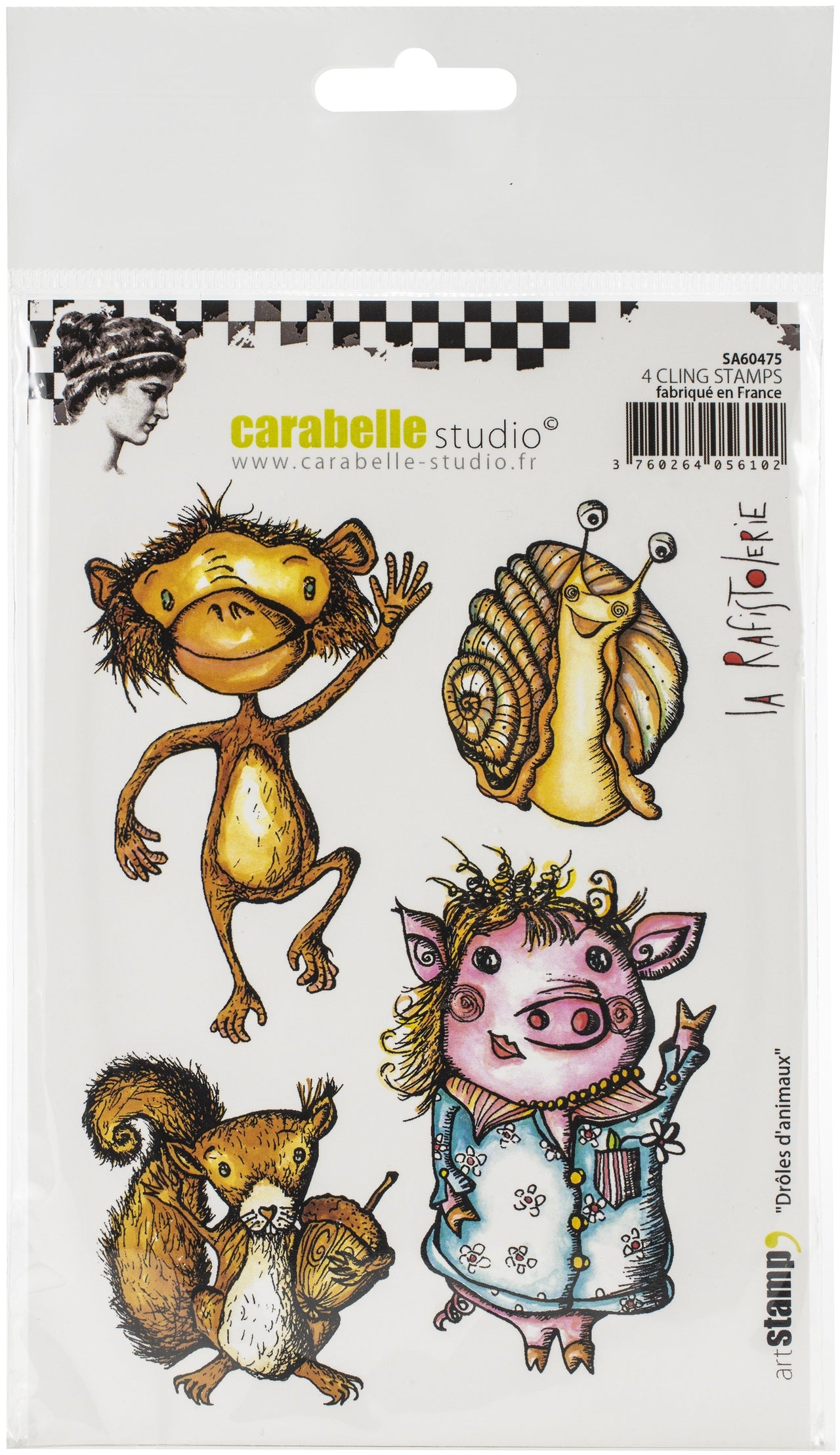 Carabelle Studio Cling Stamp A6 By La Rafistolerie - Funny Animals
