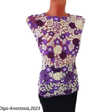 Crochet sleeveless blouse