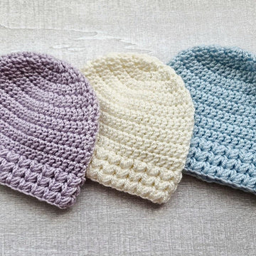 Puff V Stitch Baby Hat