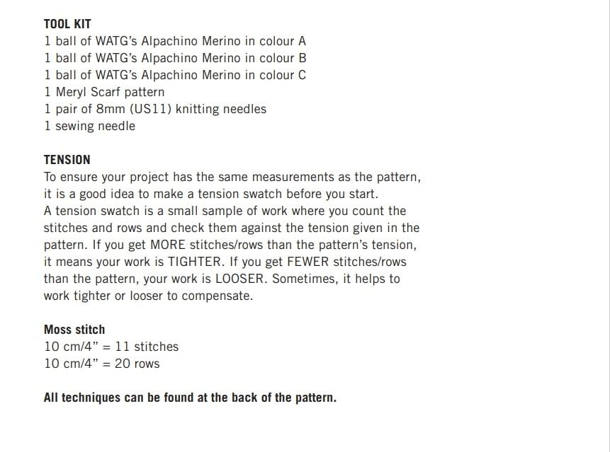 Meryl Scarf in Wool and the Gang Alpachino Merino - V007015348 - Downloadable PDF