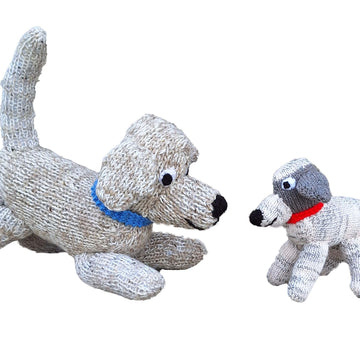 Pointer dog sweater, hat, mittens and toys