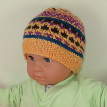 Baby and Toddler Simple Fairisle Beanie Hat