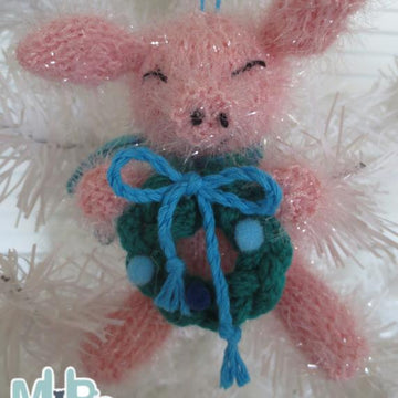 Perky Holiday Pig Ornament