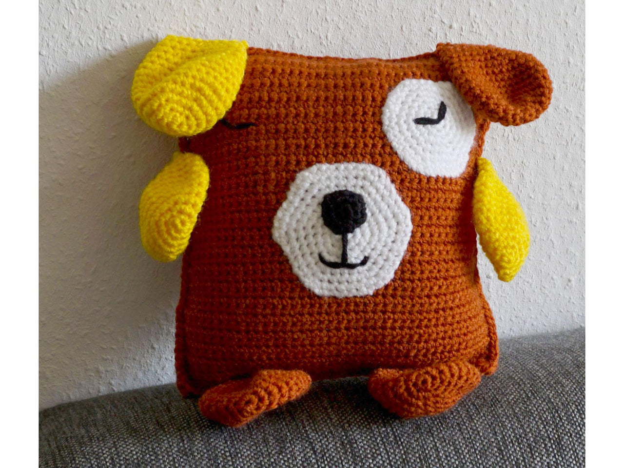 Häkelanleitung Kuschelkissen Hund Barney ♥