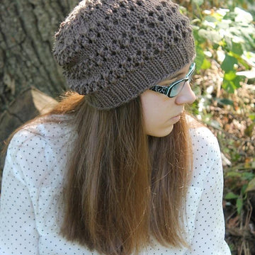 Eyelet Lace Hat Knitting Pattern 371