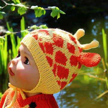 Giraffe Earflap Hat Knitting Pattern