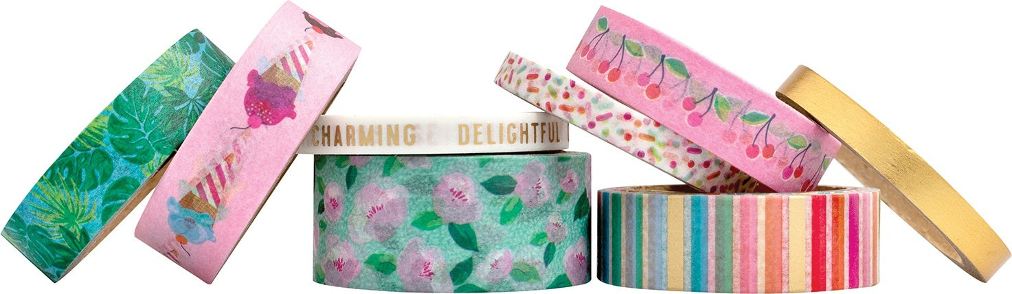American Crafts Dear Lizzy Here & Now Washi Tape 8/Pkg - 620469