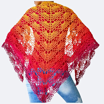 Crochet Pattern Triangle Shawl BioTronik #3 | Textured Crochet Shawl | Modern Geometric Wrap PDF