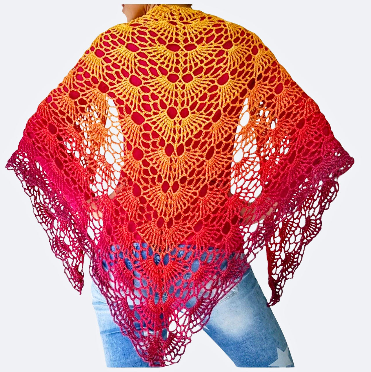 Crochet Pattern Triangle Shawl BioTronik #3 | Textured Crochet Shawl | Modern Geometric Wrap PDF