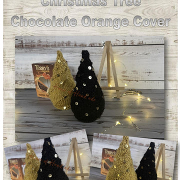 Christmas Tree Gold Black Chocolate Orange Cover Knitting Pattern