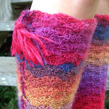 Rainbows and Laces, crochet socks