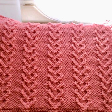 Heart Cable Blanket Knitting Pattern