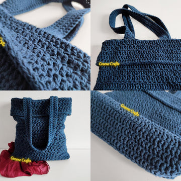 Petrol Blue Tote Bag Crochet Pattern