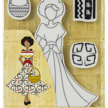Prima Marketing Julie Nutting Mixed Media Cling Rubber Stamp - Imani