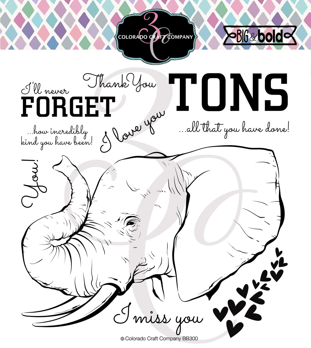 Colorado Craft Company Clear Stamps 6"X6" - Love You Tons-Big & Bold