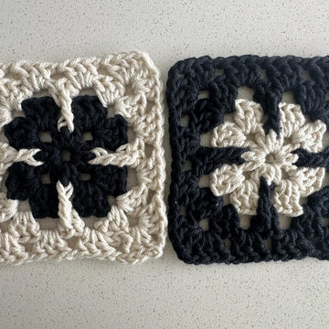 Ebony and Ivory Granny Square