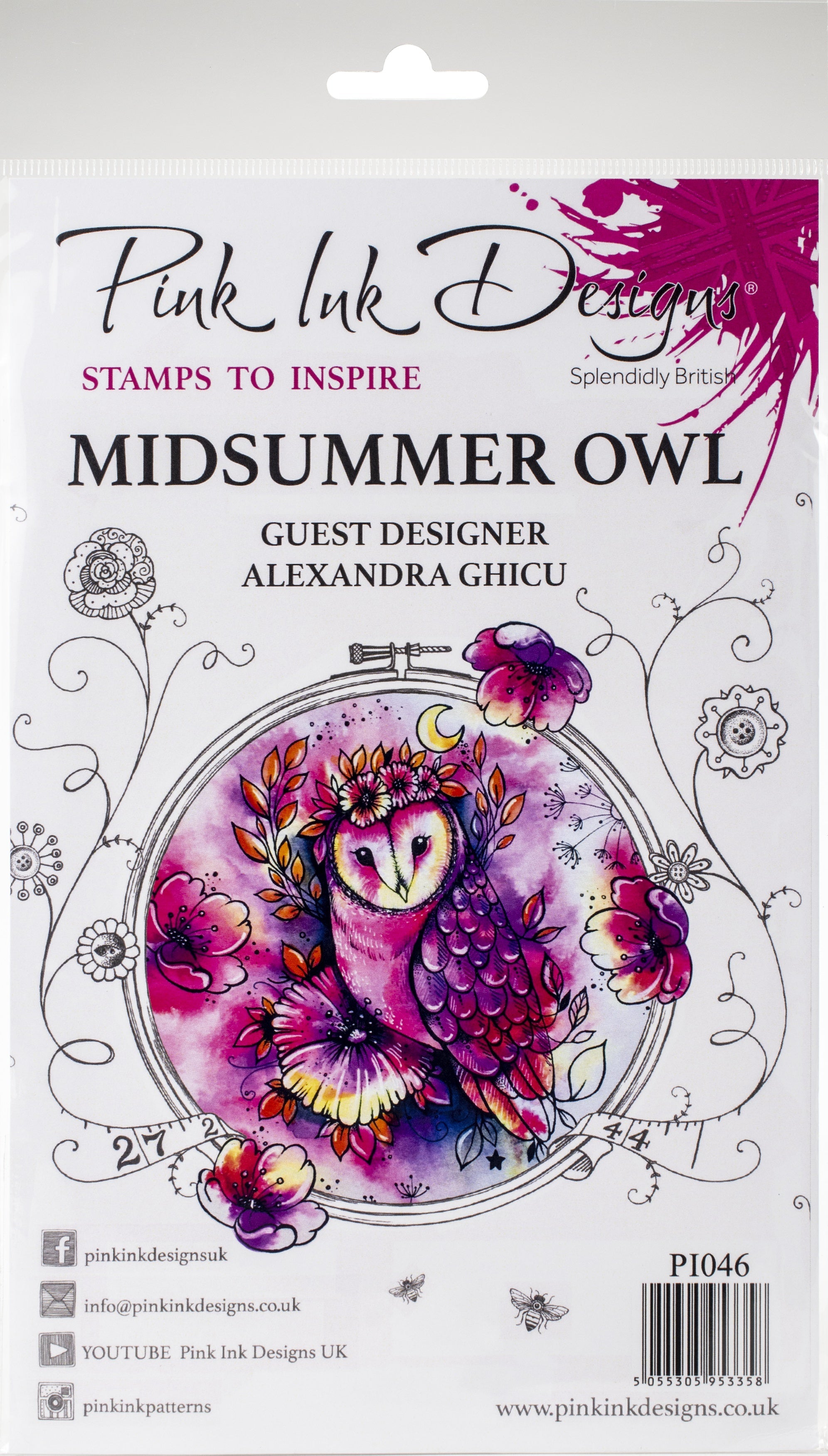 Creative Expressions Pink Ink Designs A5 Clear Stamp Set - Midsummer Owl