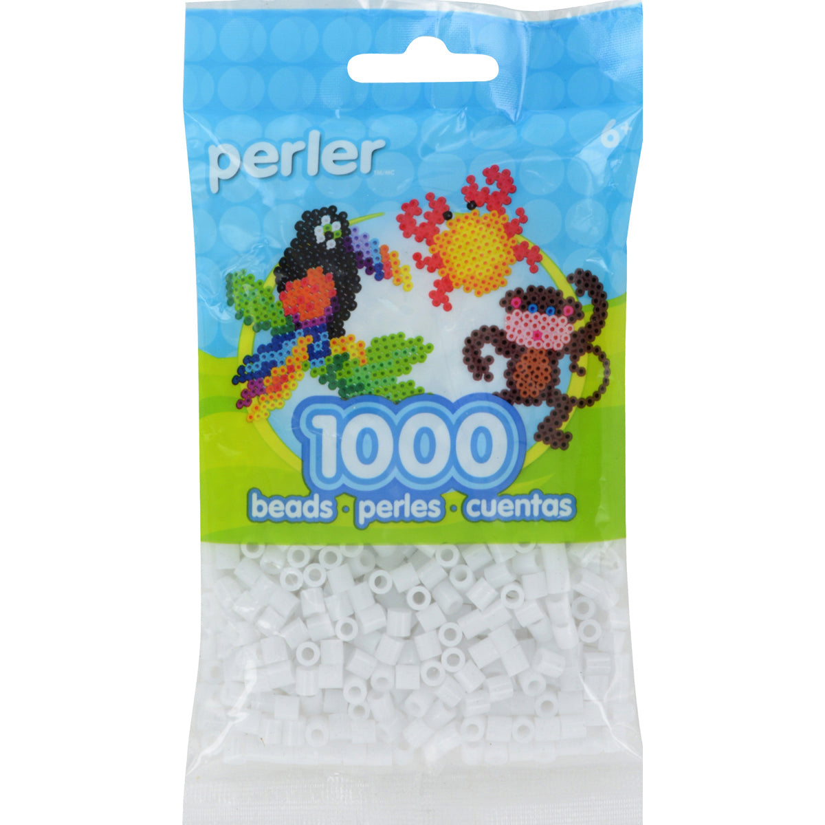 Perler Pearl Beads 1,000/Pkg - White Glitter