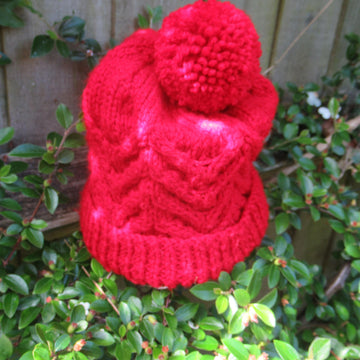 Child's Cable Bobble Hat