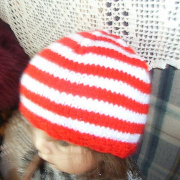 Stripey kids beanie