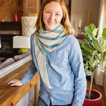 Lagom Striped Asymmetrical Shawl in SweetGeorgia Party of Five Tough Love Sock Set - Downloadable PDF