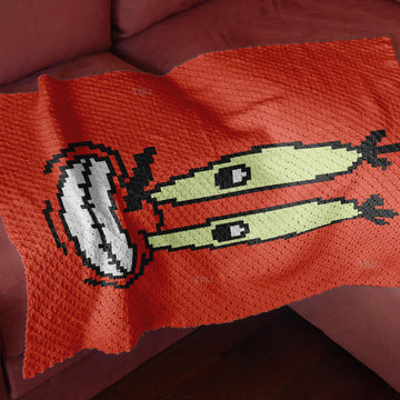 Mr. Krabs Portrait Home Decor SpongeBob Blanket C2C Crochet Pattern