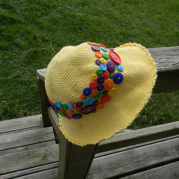 Crochet Summer Hat for a Girl “Loads of Buttons”.