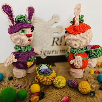 Amigurumi Easter carrot bunny