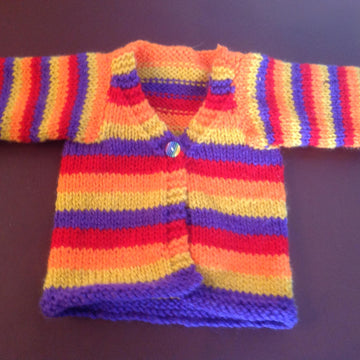 Coat of many colours and matching dress for 18 inch doll