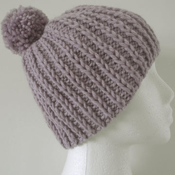 Chunky Rib Pom Pom Hat