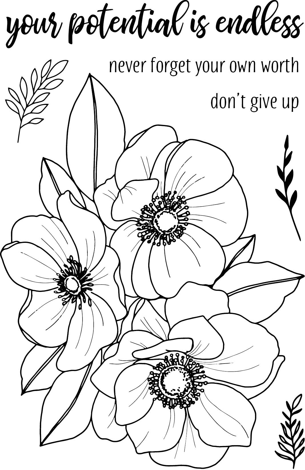 Uniquely Creative 4"X6" Clear Stamps 7/Pkg - Endless Potential Bloom