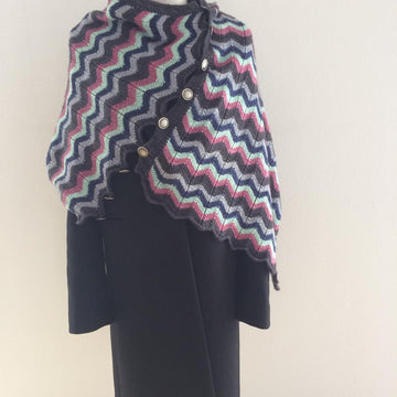 Colorful waves poncho