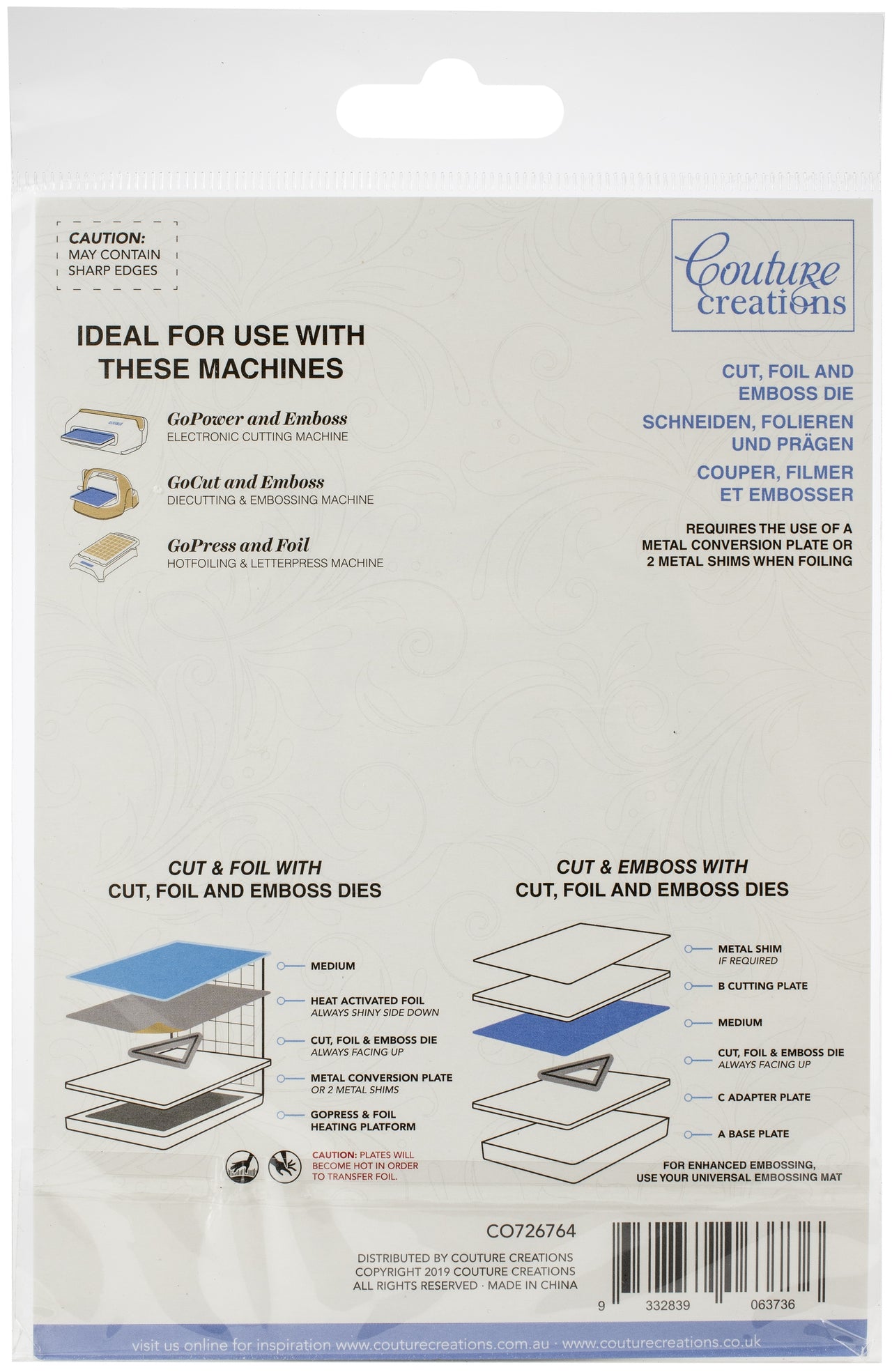 Artdeco Creations Couture Creations Cut, Foil & Emboss Nesting Dies - Crystal Frame