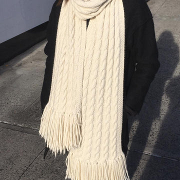 Extra Long Alpaca Cable Scarf