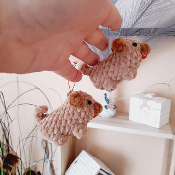 Crochet Pattern Mini Dog Plushie, Car Decor, Keychain pattern