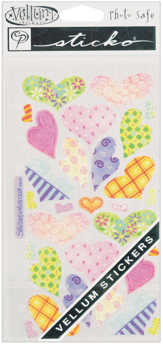 Sticko Vellum Stickers - Pastel Hearts