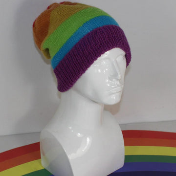 Rainbow 4Ply Slouch Hat Circular