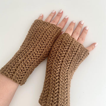Herringbone Fingerless Gloves