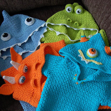 "Friendly Lil' Monsters" Poncho Swim Cover-Ups