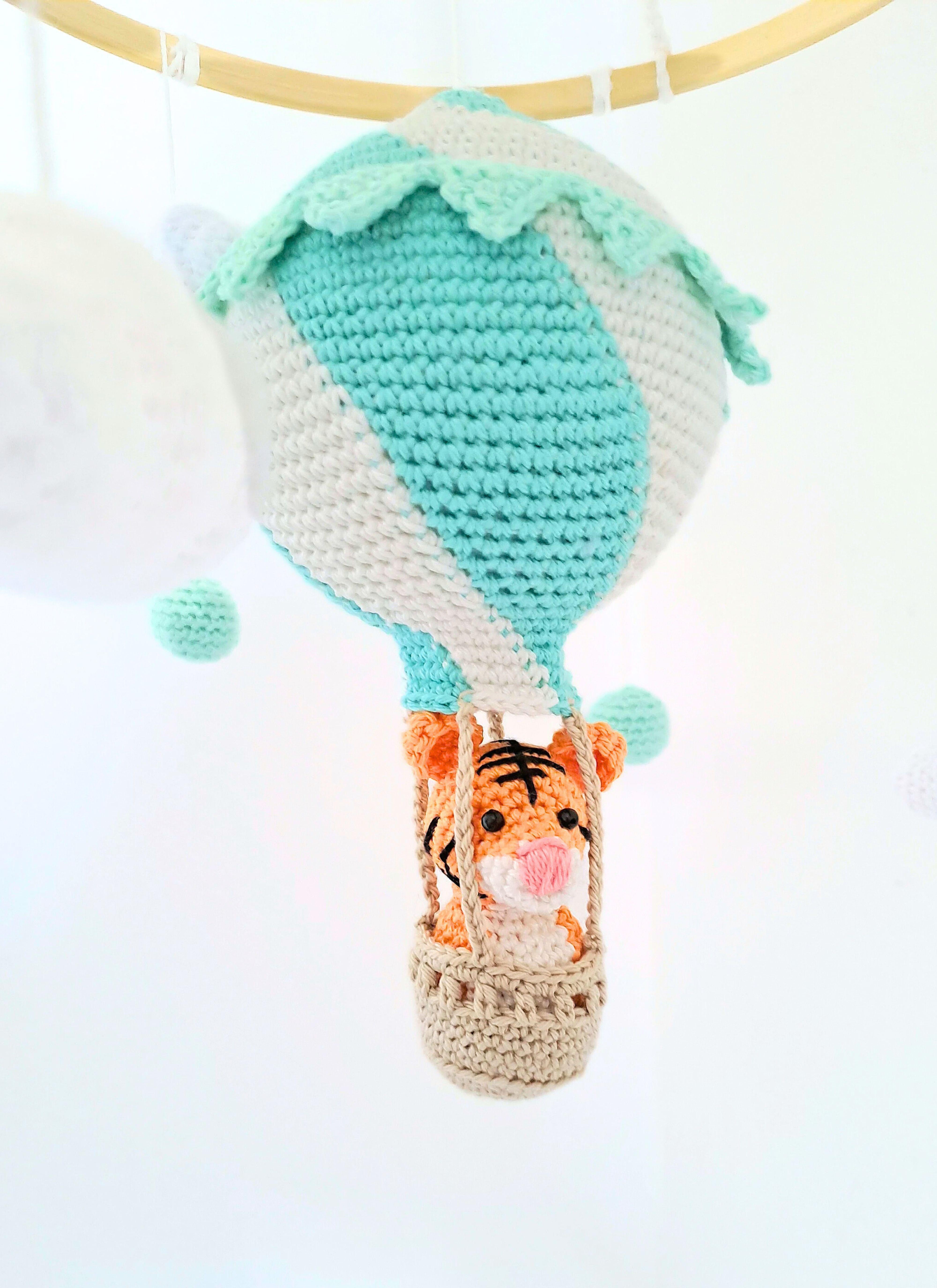 Tiger in a balloon baby mobile