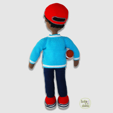 24 inch crochet doll pattern PDF, XL amigurumi doll, Shawn