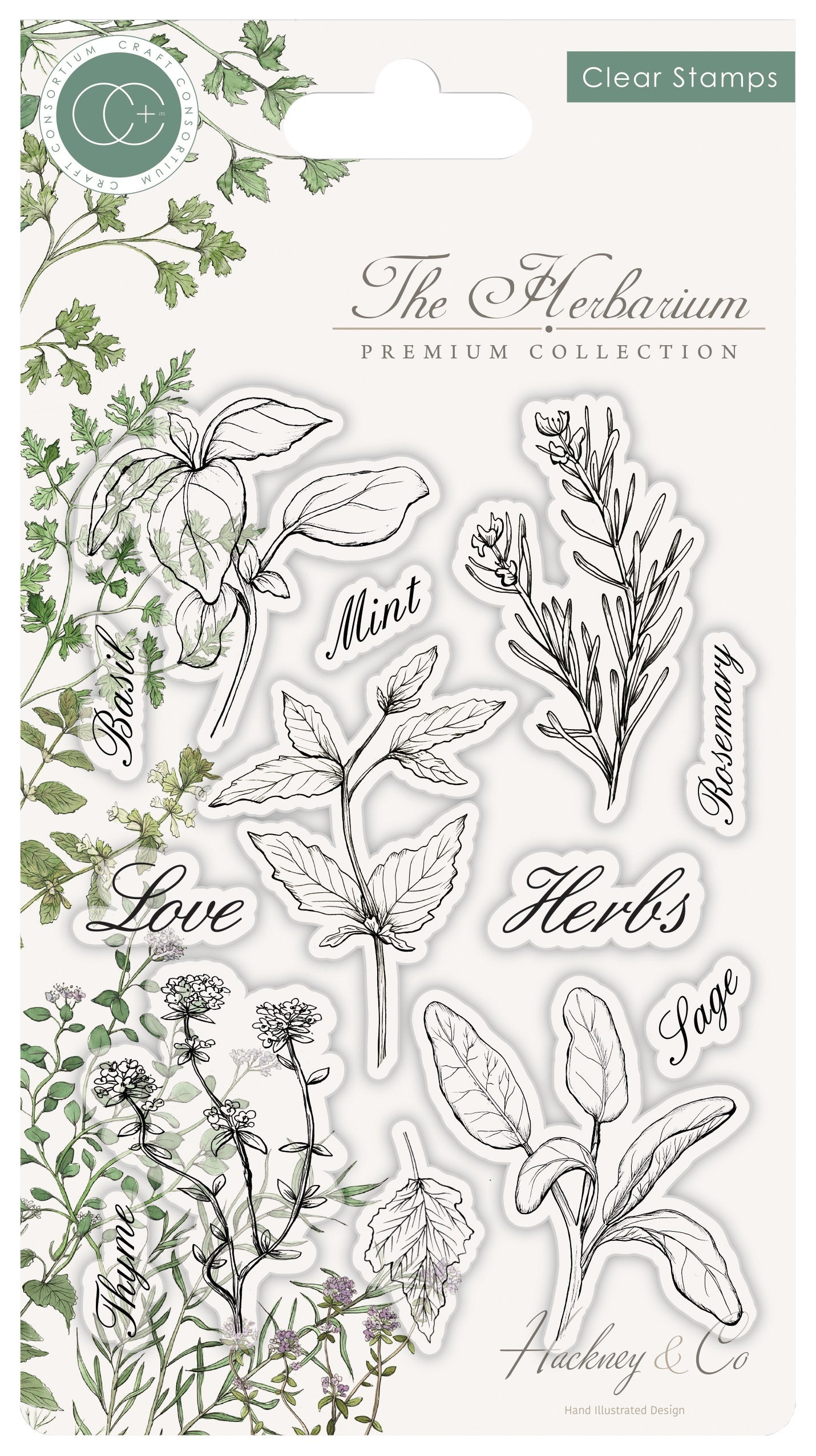 Craft Consortium A5 Clear Stamps - Herbs