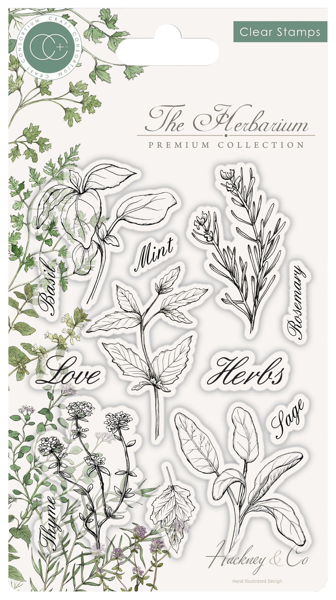 Craft Consortium A5 Clear Stamps - Herbs