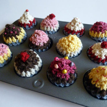 Crocheted Mini Cupcakes