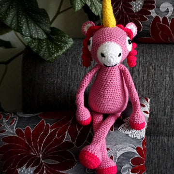Crochet Pattern Long Legged Pink Unicorn Fluffy!