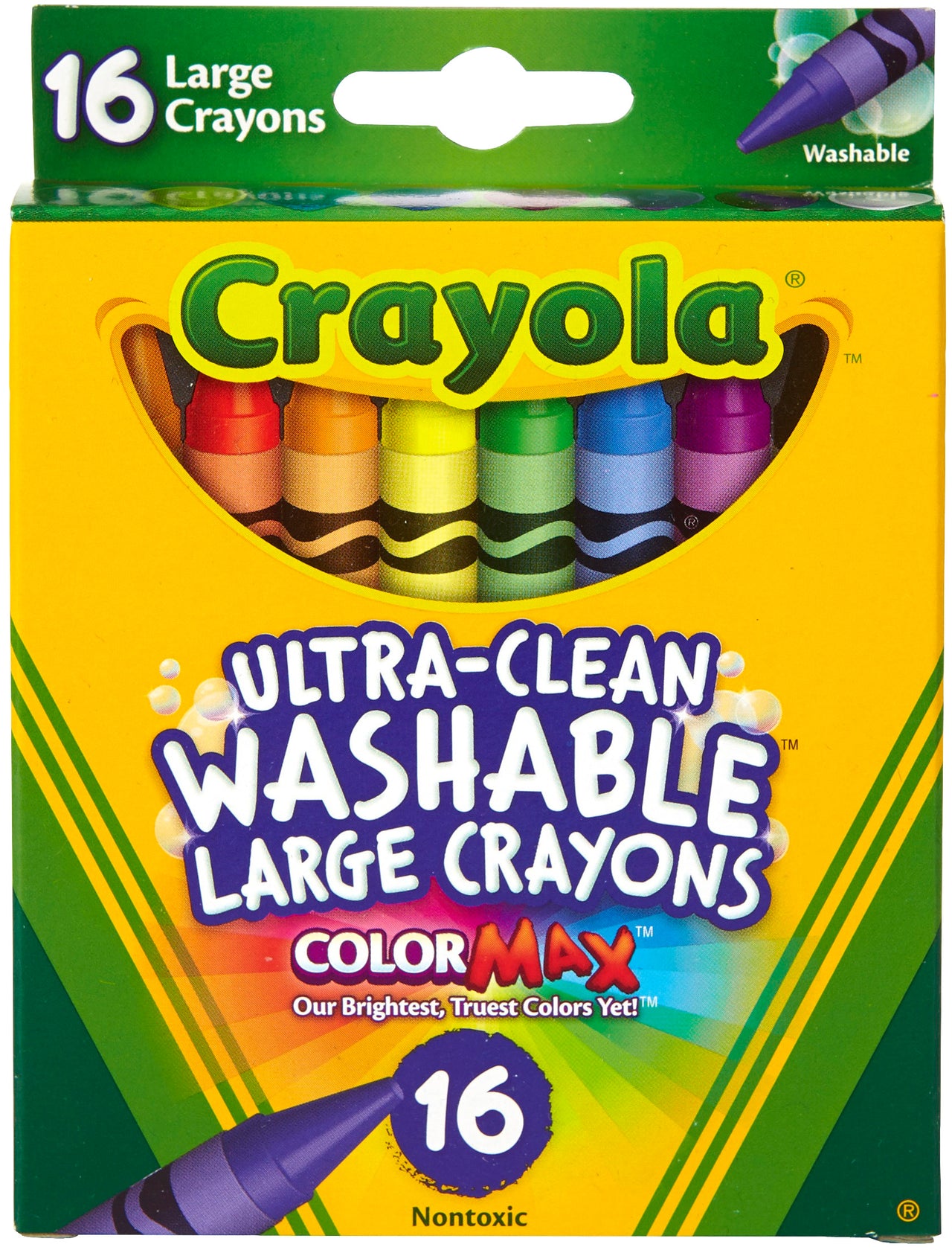 Crayola Large Washable Crayons - 16/Pkg
