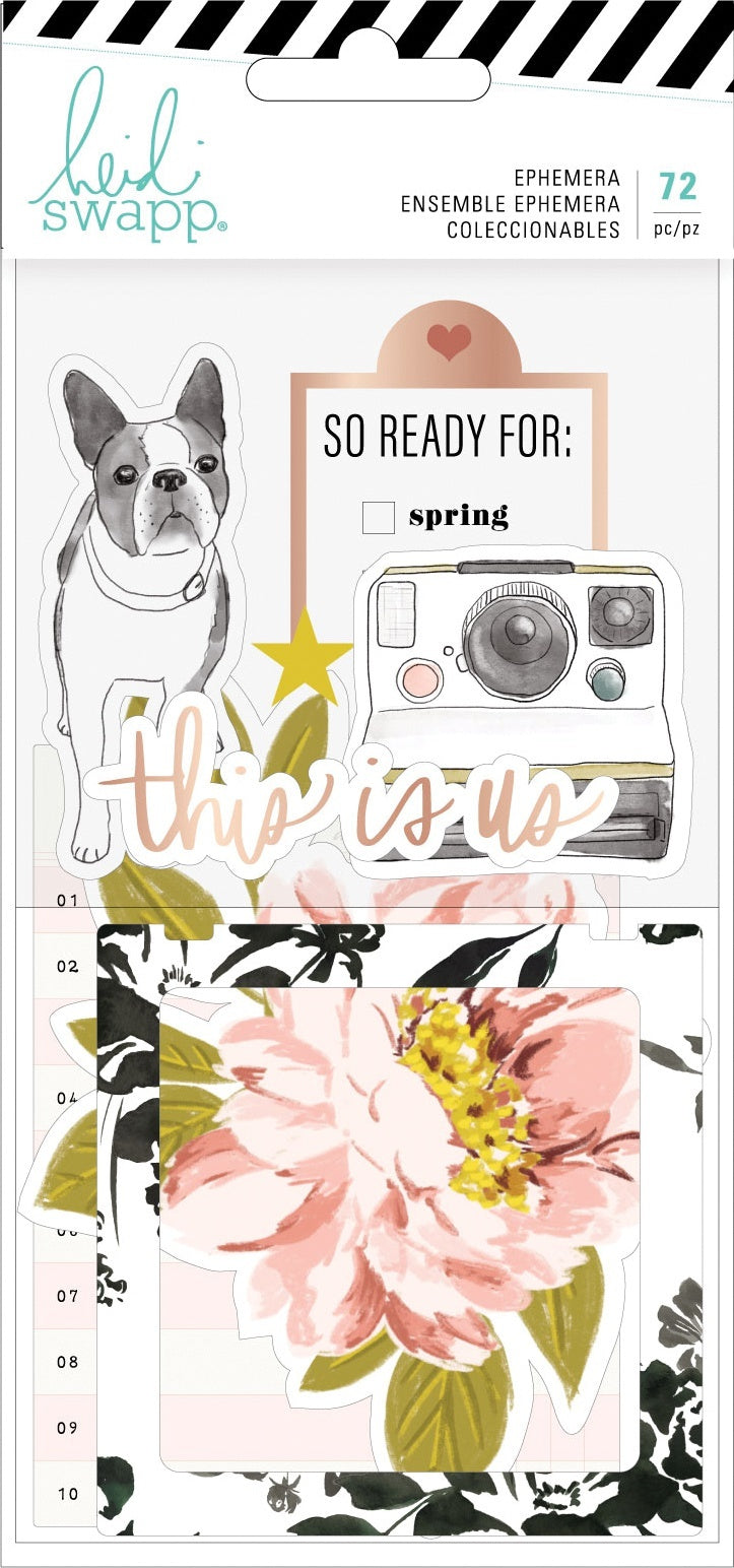 American Crafts Heidi Swapp Honey & Spice Ephemera Die-Cuts 72/Pkg - Cardstock & Vellum W/Rose Gold Foil