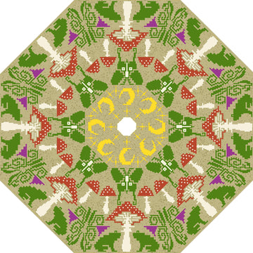 Mushroom Forest Holiday Tree Skirt